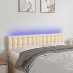 vidaXL Tête de lit à LED Crème 144x5x78/88 cm Tissu