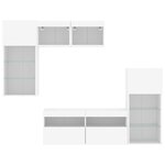 vidaXL Unités murales TV avec LED 5 Pièces blanc bois d'ingénierie