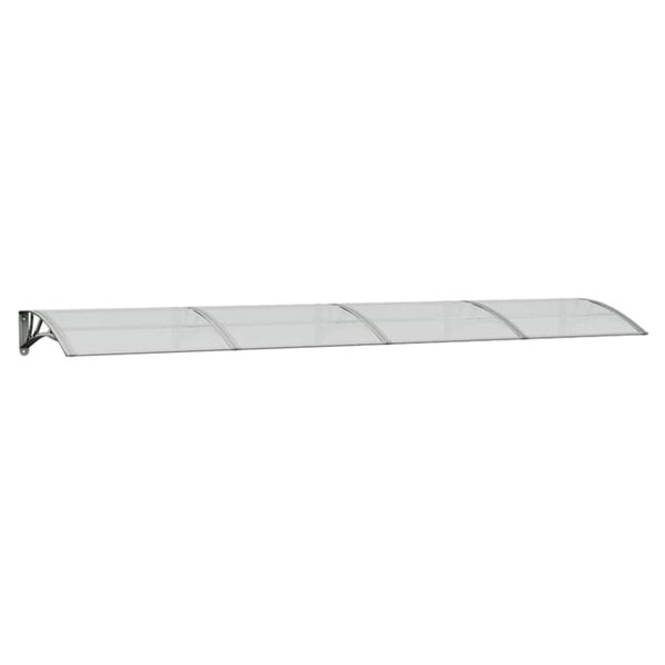 vidaXL Auvent de porte Gris et transparent 350x75 cm Polycarbonate
