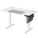 Bureau assis debout électrique 60 x 120 x (72-120) cm table réglable en hauteur mémoire 4 hauteurs pochette cadre en acier dessus de table épais blanc 12_0004548