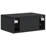 vidaXL Cabinet de chevet mural 2 Pièces Noir 49 x 34 5 x 20 cm