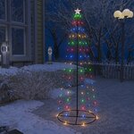 vidaXL Arbre de Noël cône 100 LED colorées décoration 70x180 cm