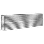 vidaXL Lit surélevé de jardin Acier enduit de poudre Argenté