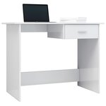 vidaXL Bureau Blanc brillant 100x50x76 cm Bois d’ingénierie