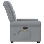 vidaXL Fauteuil de massage inclinable Gris clair Tissu