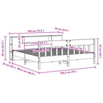 vidaXL Lit bibliothèque sans matelas blanc 180x200 cm bois pin massif