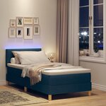 vidaXL Lit à ressorts avec matelas Bleu 80 x 200 cm tissu