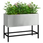 vidaXL Bac de jardin surélevé Argent 60 x 26 x 45 cm Acier galvanisé