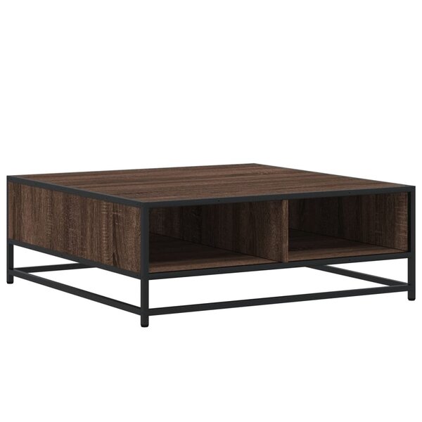 vidaXL Table basse chêne marron 80x80x30 cm bois d'ingénierie et métal