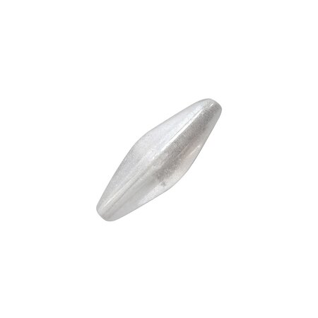 Diy - 10 perles vintage en verre navette 24 x7 x 7 mm - white opal luster