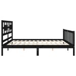 vidaXL Cadre de lit avec tête de lit noir 200x200 cm bois massif