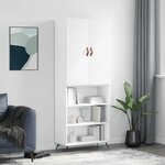 vidaXL Buffet haut Blanc 69 5x34x180 cm Bois d'ingénierie