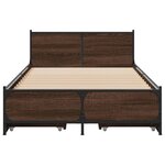 vidaXL Cadre de lit avec tiroirs sans matelas chêne marron 100x200 cm