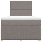 vidaXL Sommier à lattes de lit avec matelas Taupe 120x200 cm Tissu