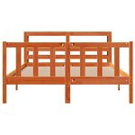 vidaXL Cadre de lit et tête de lit sans matelas cire marron 140x200 cm