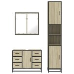 vidaXL Ensemble de meubles de salle de bain 3 Pièces chêne sonoma
