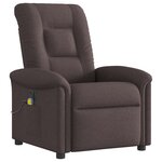 vidaXL Fauteuil de massage inclinable électrique Marron foncé Tissu