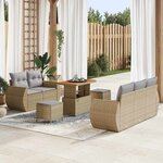 vidaXL Ensemble de canapé de jardin 8 Pièces beige et gris clair