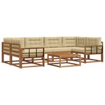 vidaXL Ensemble de canapés d'extérieur 7 Pièces Naturel et Beige