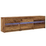 vidaXL Meuble TV avec des lumières à LED avec tiroir avec stockage Marron 180 x 34 x 50 cm