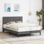 vidaXL Cadre de lit avec tête de lit Gris foncé 160 x 200 cm Velours