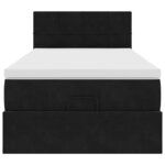 VidaXL Cadre de lit ottoman avec matelas noir 100x200cm velours