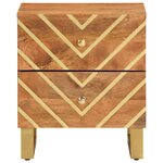 vidaXL Table de chevet marron et noir bois de manguier solide