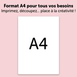 8 autocollants a4 blancs brillants