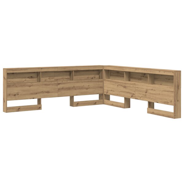 vidaXL Tête de lit de rangement avec étagère chêne artisanal 200 cm