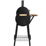 Tectake Barbecue charbon 2 cuves avec thermomètre