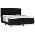 vidaXL Lit à ressorts avec matelas Noir 200 x 200 cm tissu