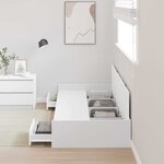 vidaXL Cadre de lit avec tiroir Blanc 100 x 200 cm Bois d'ingénierie