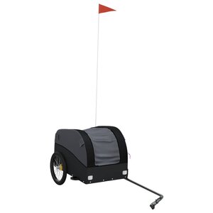 vidaXL Remorque de vélo noir 30 kg fer