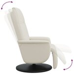 vidaXL Fauteuil inclinable de massage et repose-pieds crème similicuir