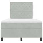 vidaXL Lit à ressorts avec matelas Gris clair 120 x 190 cm Velours