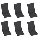 vidaXL Chaises pliantes 6 pièces avec coussins en bois d'acacia massif