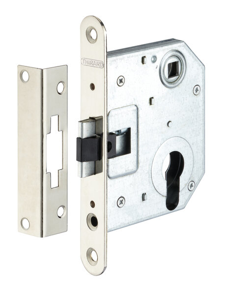 THIRARD - Boitier de serrure encastrable à cylindre pour porte d'entrée  axe et entraxe 55mm  bouts ronds - THIRARD