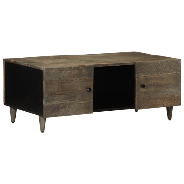 vidaXL Table basse gris clair 100x54x40 cm bois massif de manguier