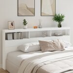 vidaXL Armoire tête de lit avec LED blanc 220x17x102 cm