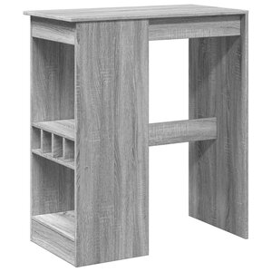 vidaXL Table de bar avec étagères sonoma gris bois d'ingénierie