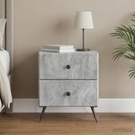 vidaXL Cabinet de chevet avec tiroir Gris béton 43 x 34 5 x 47 5 cm