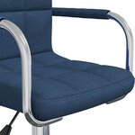 Vidaxl chaise pivotante de bureau bleu tissu