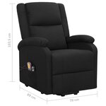 vidaXL Fauteuil de massage Noir Tissu