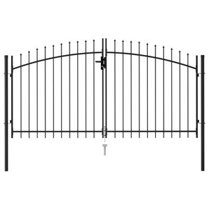 vidaXL Portillon double porte avec dessus à pointe Acier 3x1 5 m Noir