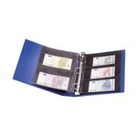 Reliure Uniplate Lindner bleue à 3 anneaux.
