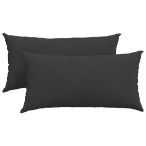 vidaXL Coussins de canapé 2 pc tissu Noir 80 x 40 cm