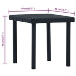 Vidaxl table à thé de jardin noir 40x40x40 cm résine tressée