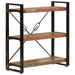 vidaXL Bibliothèque 3 niveaux 77x30x80 cm bois récupération massif/fer