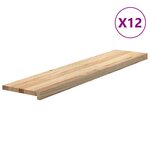 vidaXL Marches d'escalier 12 Pièces non traité bois de chêne massif