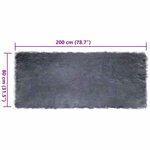 vidaXL Tapis en Peau de Mouton Synthétique Anthracite 80 x 200 cm